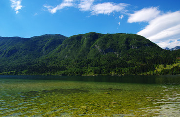 Fototapeta premium Landscape Bohinj Lake,with clear water.