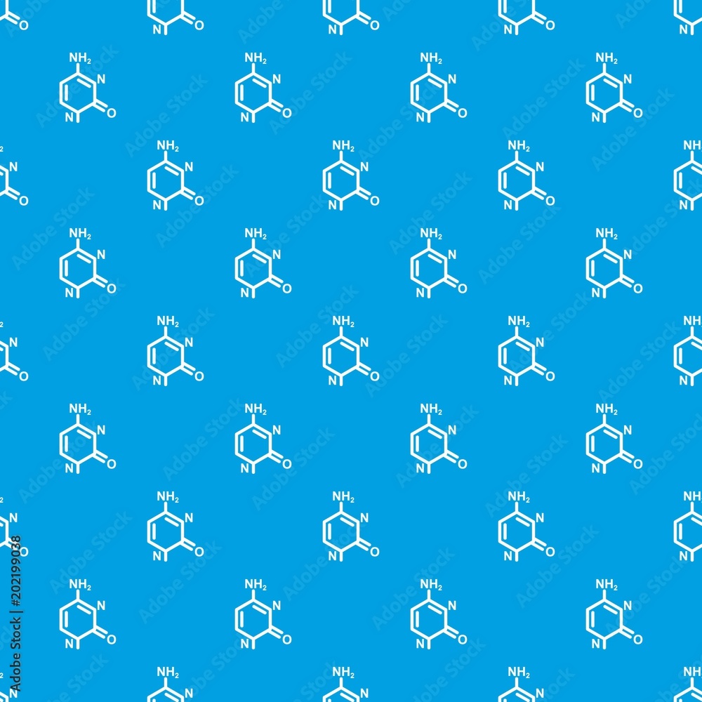 Poster molecule model pattern vector seamless blue repeat for any use