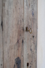 Wooden door with original key
