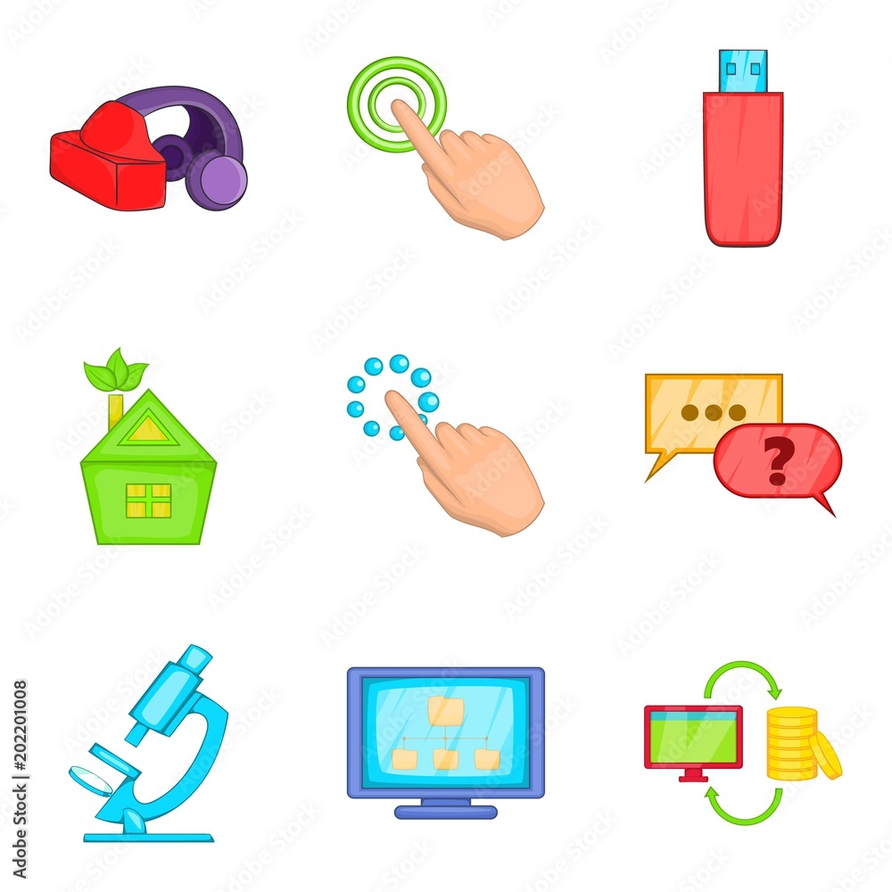 Poster cyberspace icons set. cartoon set of 9 cyberspace vector icons for web isolated on white background