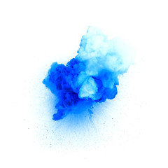Blue explosion isolated on white background - obrazy, fototapety, plakaty