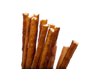 Salty sticks bread snack isolated on the white