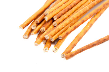 Salty sticks bread snack isolated on the white