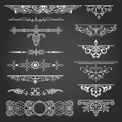 Vintage decorative design element set