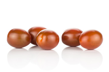 Black red grape cherry tomatoes set isolated on white background ripe whole.
