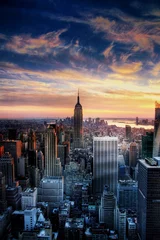 Acrylic prints Night blue New York City Empire State Building