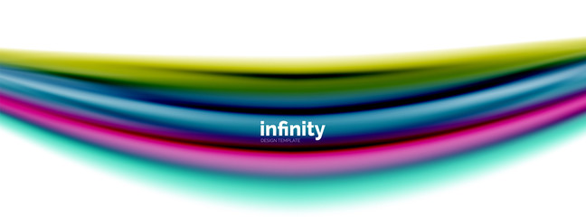 Flowing fluid colors vector, blurred colorful 3d gel shape on white