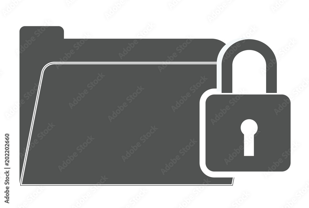 Poster protect folder icon on white background. protect folder sign. flat style. lock folder symbol. secure