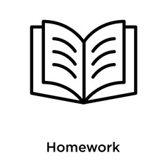 Homework icon isolated on white background