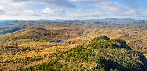 Autumn Mile High swinging bridge view from top of Grandfather Mountain