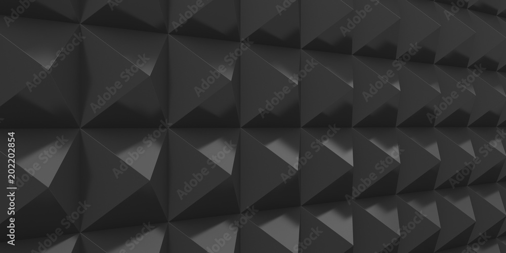 Aufkleber Abstract of triangle polygon pattern wall,glossy futuristic background,3d rendering.