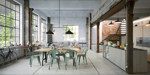 vintage loft interior apartment - Fabrikloft in Innenstadt