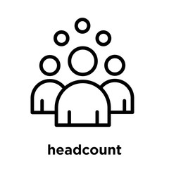 headcount icon isolated on white background