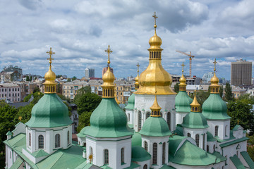 Fototapeta na wymiar Aerial view of St. Sofia cathedral in Kyiv, Ukraine.