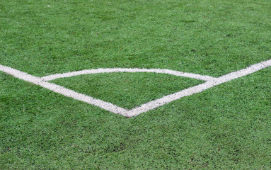 Marking on the corner of the football field