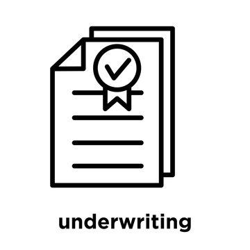 underwriting icon isolated on white background