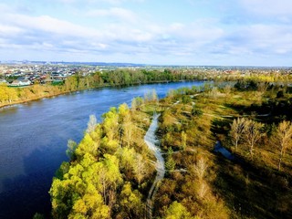 River Desna view from the air.