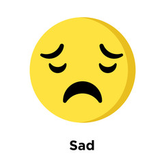 Sad icon isolated on white background
