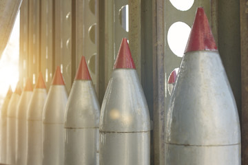 Weapons of mass destruction. Missiles with warheads ready to launch. antimissile defense. Nuclear, chemical weapons.