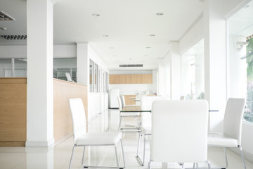 Fototapeta na wymiar Lobby interior design with white furniture