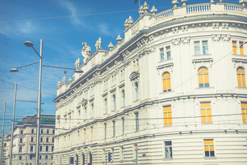Traditional architecture in old town in Vienna, Austria.