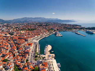Fototapeta na wymiar Split,Croatia. Stunning shot of city Split,old town and harbour
