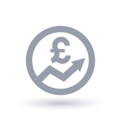 British pound arrow icon - Great Britain currency progress symbol