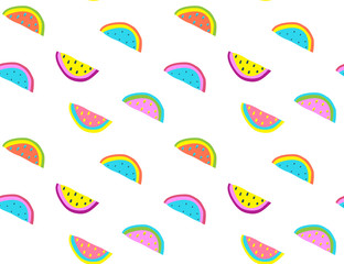 Fototapeta premium Crazy style watermelons on transparent background. Vector illustration.