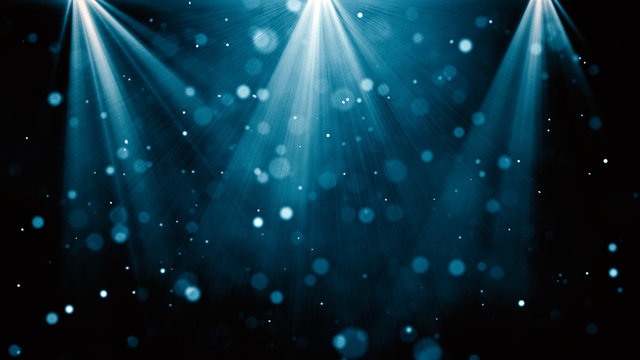 Blue background with a spotlight for night performance: abstract