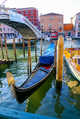 Beautiful view of the Grand Canal in Venice. 