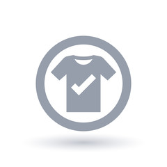 T-shirt tick icon - Mens tee shirt check mark symbol
