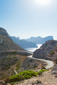 Cap de Formentor, Mallorca - Country road through the wonderful mountains of Formentor