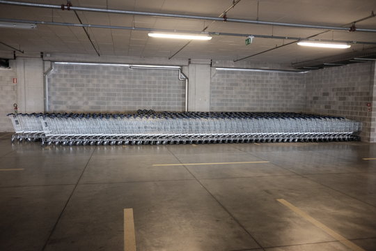 covered parking with shopping carts