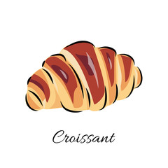 Croissant vector illustration for bakery shop, cafe or food design.
