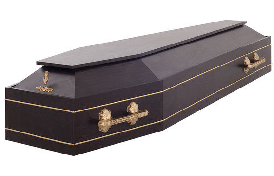 Coffin on the white background