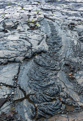 old lava flow at the kilauea volcano on big island of hawaii