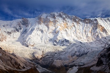 Mount Annapurna morning panoramic view