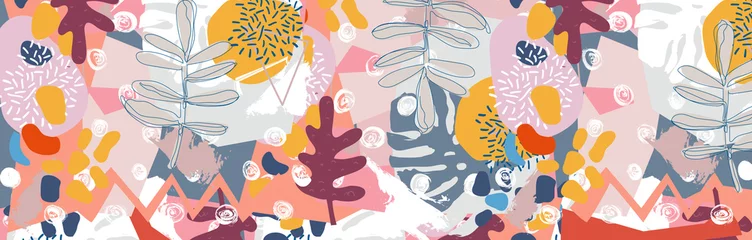 Papiercollage der abstrakten Blumenelemente © yazzik