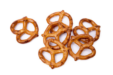  Salty cracker pretzel isolated on white background