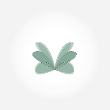 butterfly leaf nature icon vector