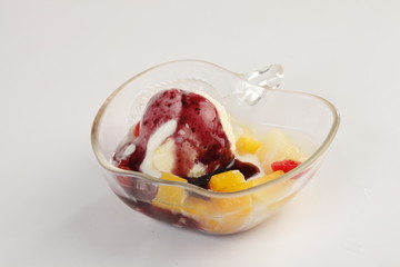 fruit and ice cream