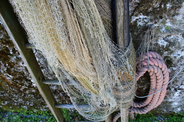 Reti da pesca e vita da pescatore