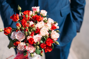 bouquet, wedding, flower, rose, flowers, white, pink, love, bride, floral, roses, groom, bridal, beauty, celebration, bunch, marriage, red, green, blossom, decoration, flora, day, color, nature