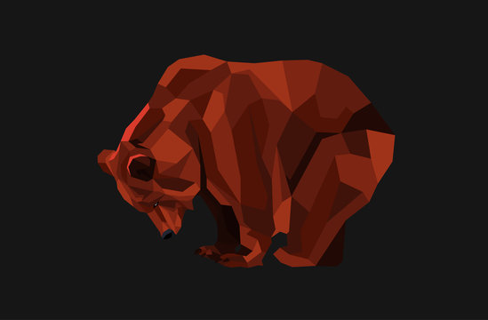 Vector Illustration: Low Poly Bear.