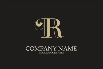 Obraz premium Elegant R Letter Logo Design.Creative monogram logo