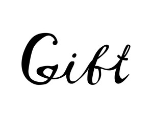 Gift. Hand written doodle vector word