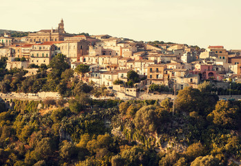 Fototapeta na wymiar The view on Ragusa town, Sicily, Italy.