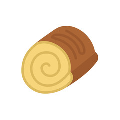 Sweet roll bakery flat icon vector