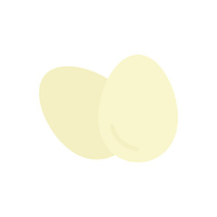 Boiled eggs breakfast flat icon vector