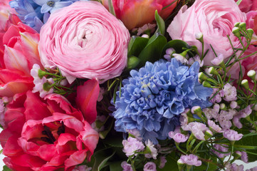  Bouquet of different flowers, close-up